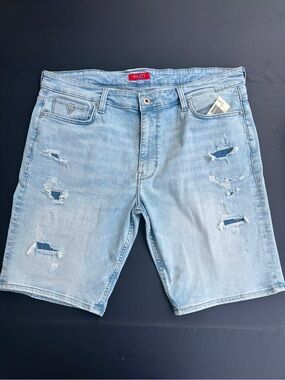 Guess Light Blue Distressed Denim Shorts SZ 40